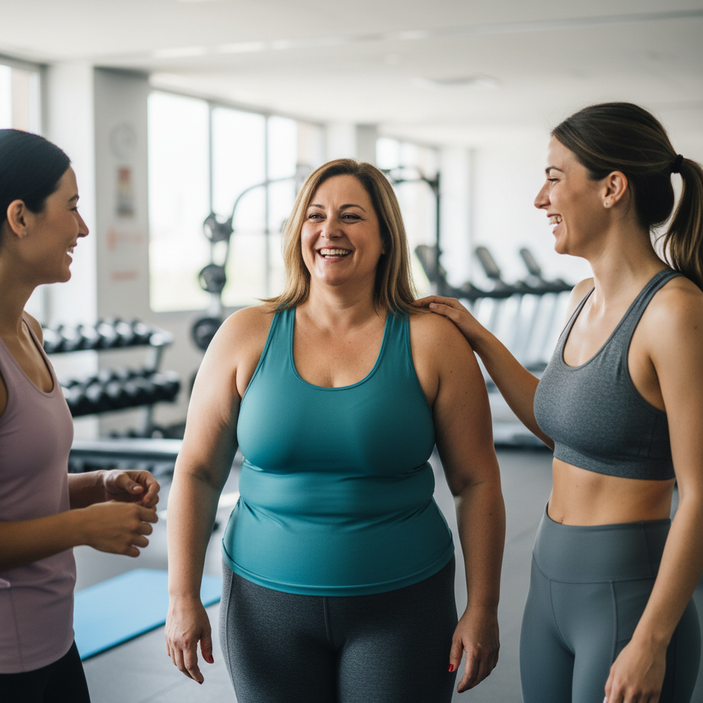 4. @gymgirl_ana — con amigas en el gimnasio