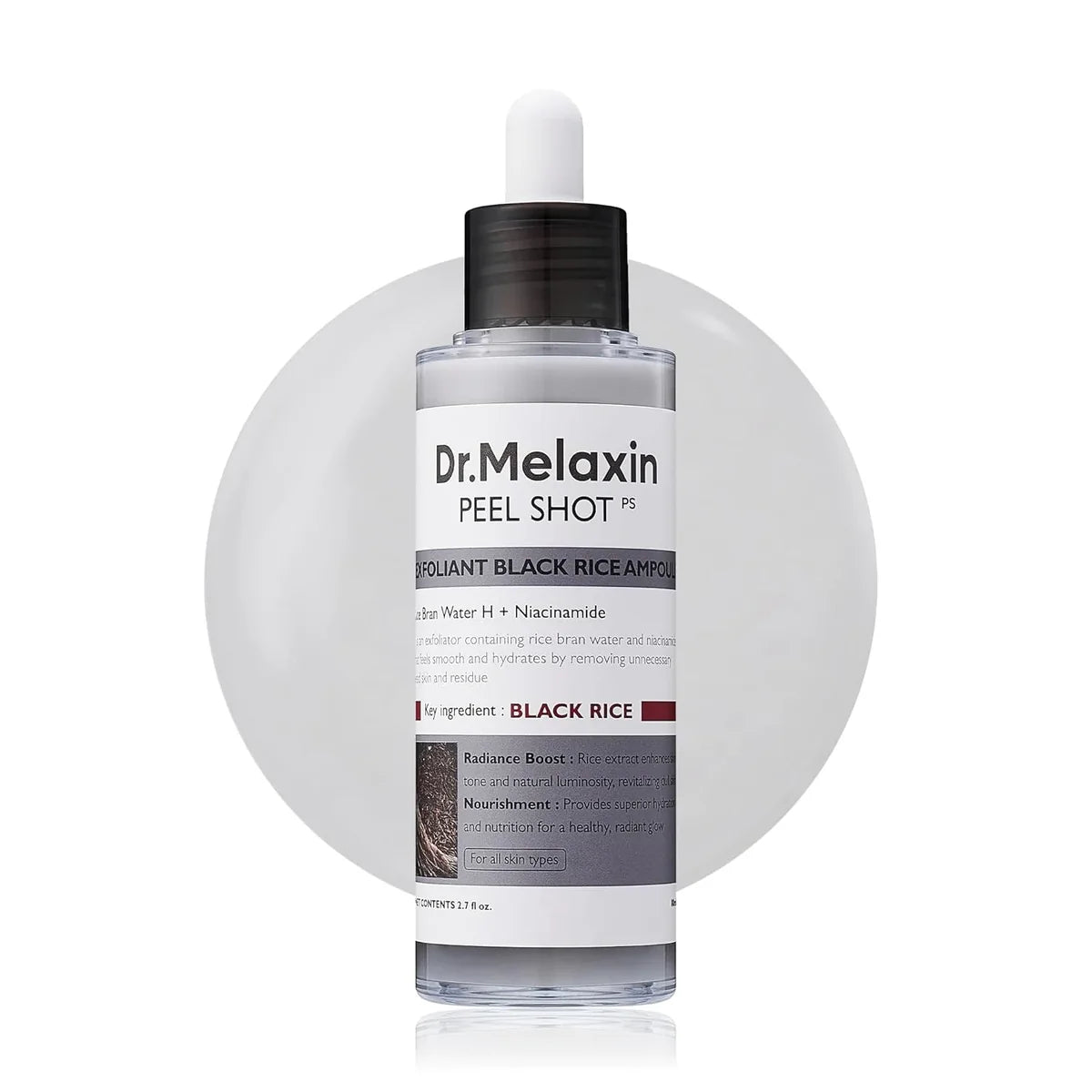 Dr.Melaxin Peel Shot Glow Black Rice 80ml. Exfoliante Suave para  Cuerpo y rostro. Elimina pieles muertas, es para todo tipo de pieles.