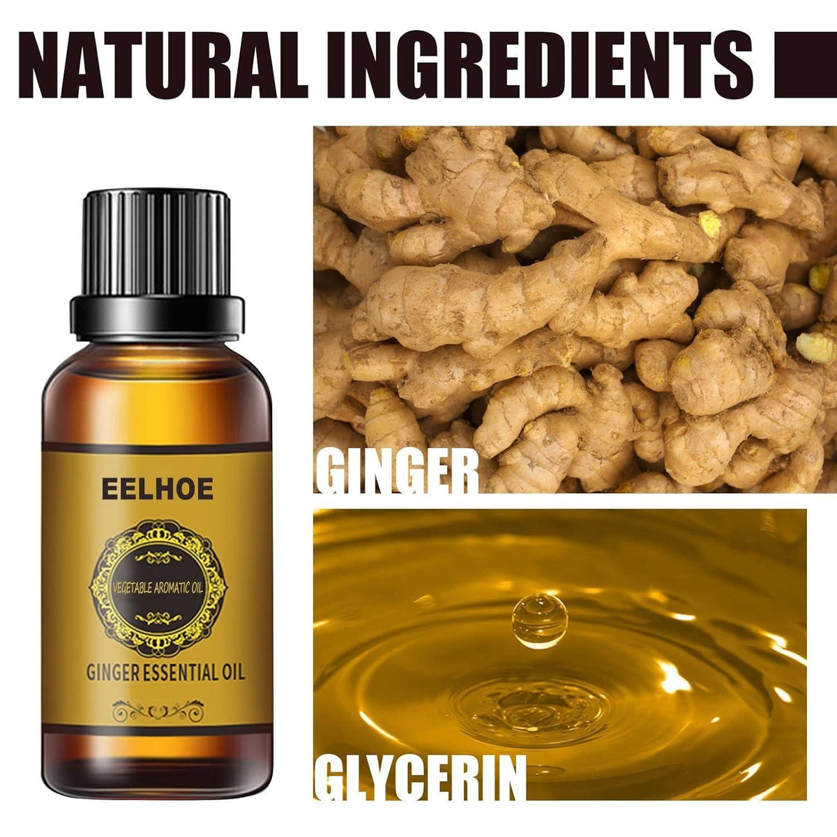 Aceite esencial de jengibre diseñado para el bienestar y el cuidado corporal. Su fórmula de jengibre ofrece una sensación de calor reconfortante y es ideal para masajes, aromaterapia y rutinas de relajación-LITTLE SUN