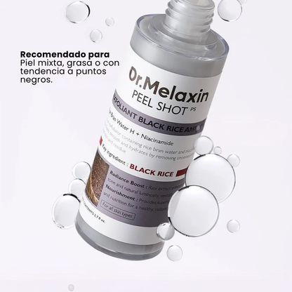 Dr.Melaxin Peel Shot Glow Black Rice 80ml. Exfoliante Suave para  Cuerpo y rostro. Elimina pieles muertas, es para todo tipo de pieles.